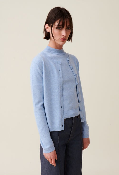 Claudie Cardigan Laine Boutonné Broderie CP Pour Femme