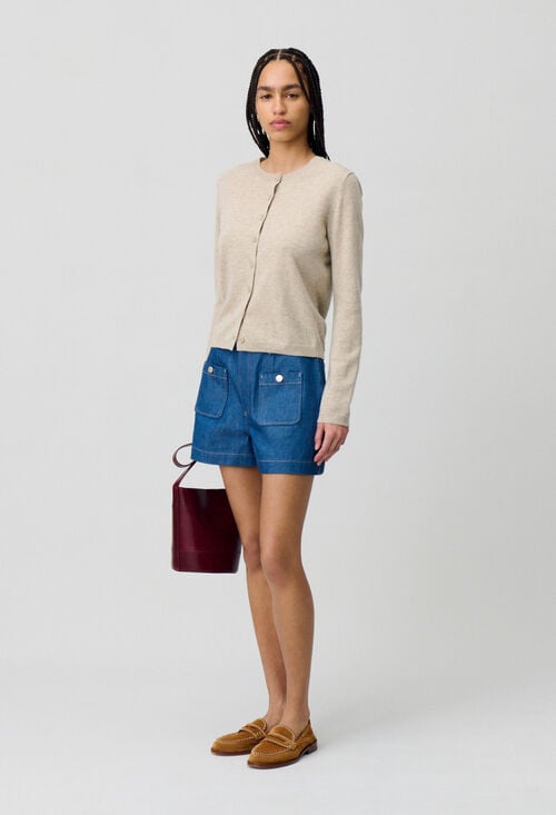 claudie Cardigan laine boutonné broderie CP pour femme