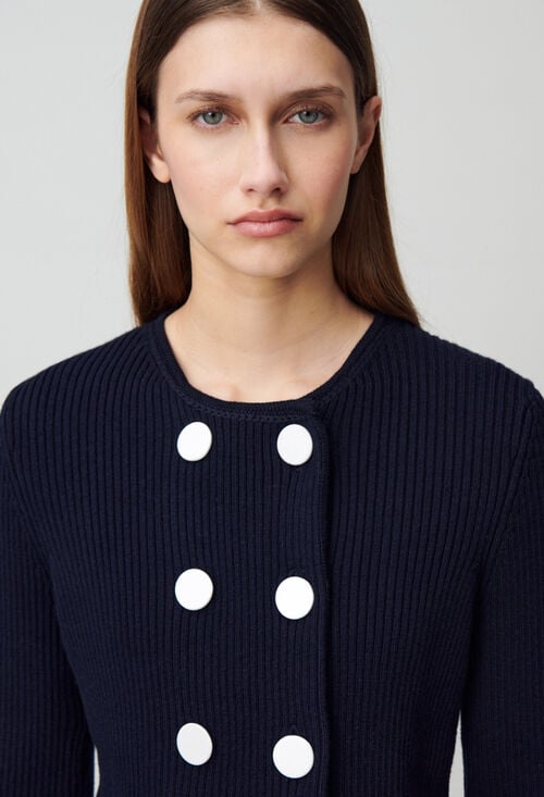 Claudie Cardigan Laine Mélangée Boutonné Pour Femme