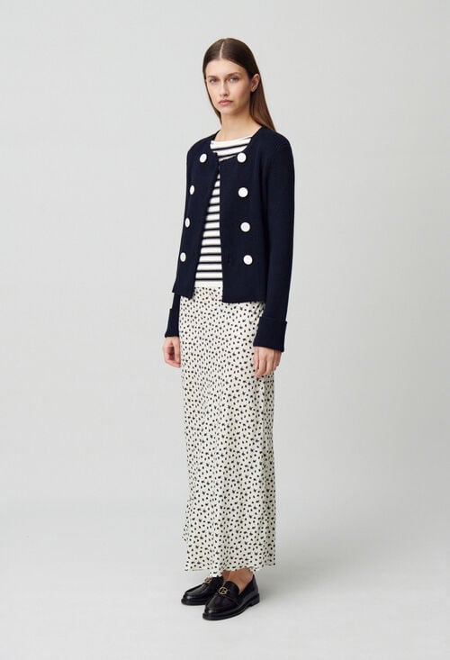 claudie Cardigan laine mélangée boutonné pour femme