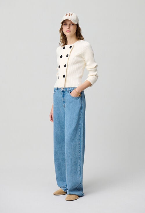 claudie Cardigan laine mélangée boutonné pour femme