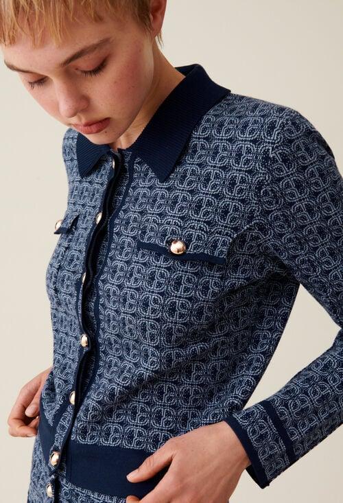 claudie Cardigan monogramme CP col chemise pour femme