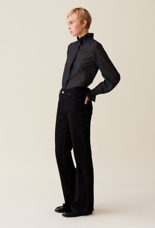 claudie Chemise fluide col volanté rayures pour femme