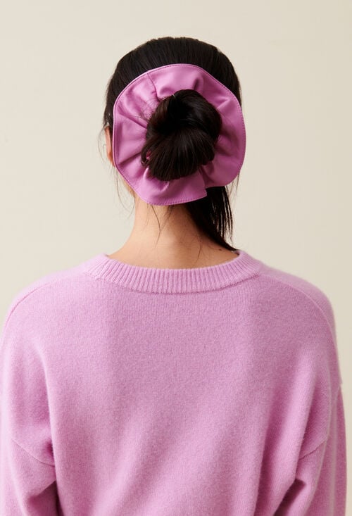 claudie Chouchou cuir bordures surpiquées pour femme