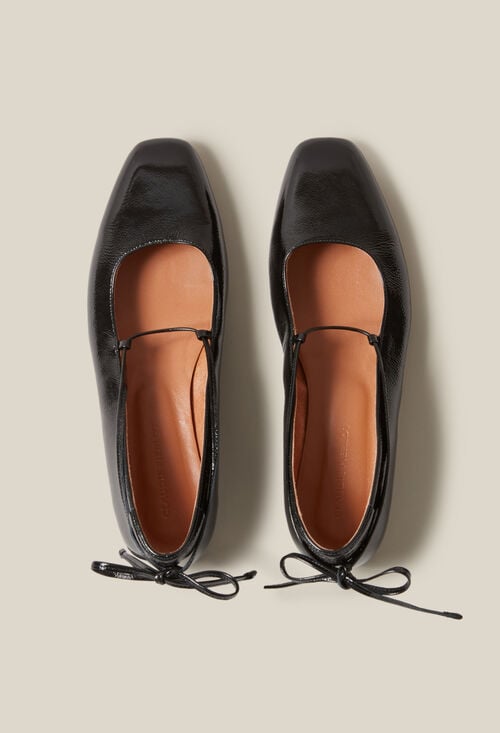 Claudie Ballerine Cuir Vernis Pour Femme