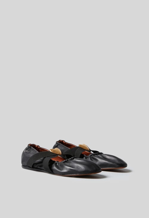 Claudie Ballerines Cuir Cœur Doré Pour Femme