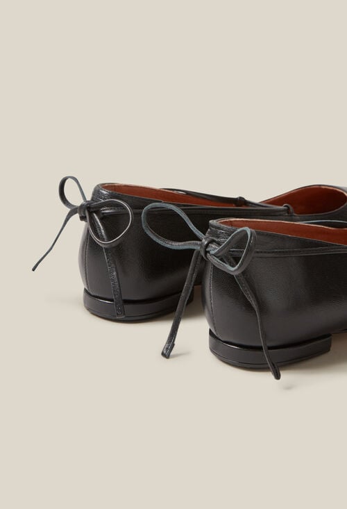 Claudie Ballerines Cuir Noir Pour Femme