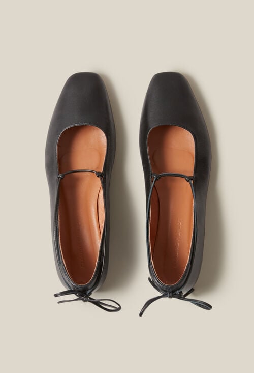 Claudie Ballerines Cuir Noir Pour Femme
