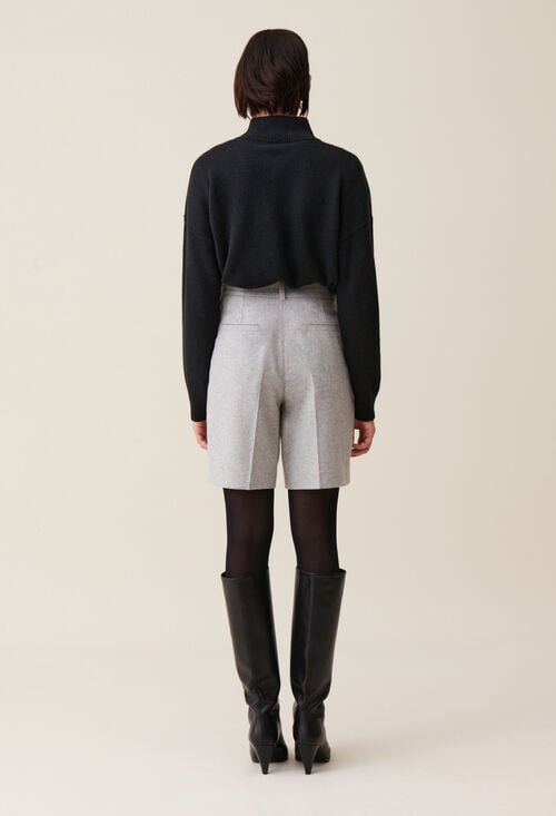 Claudie Bermuda Droit Gris Clair Pour Femme