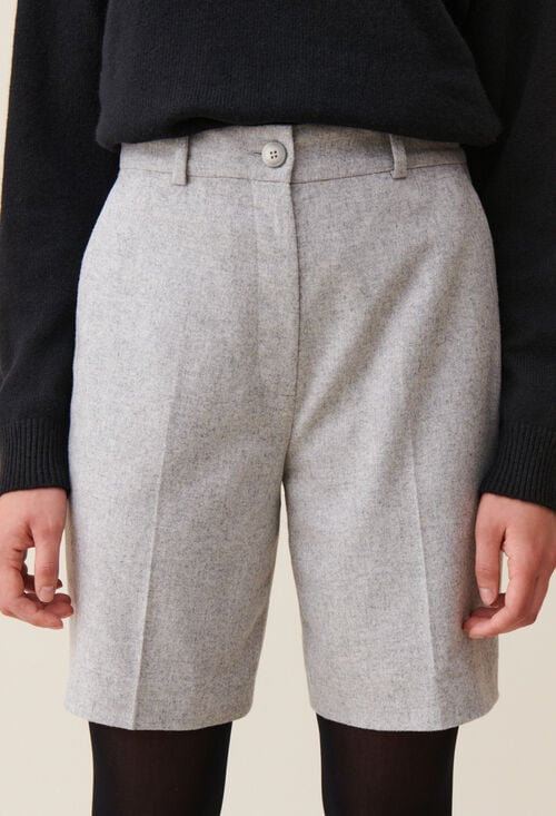 claudie Bermuda droit gris clair pour femme