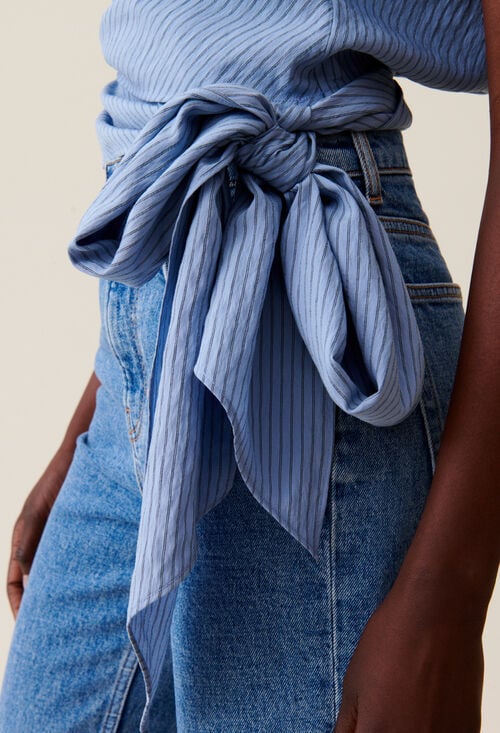 Claudie Blouse Cache-cœur Rayée Pour Femme