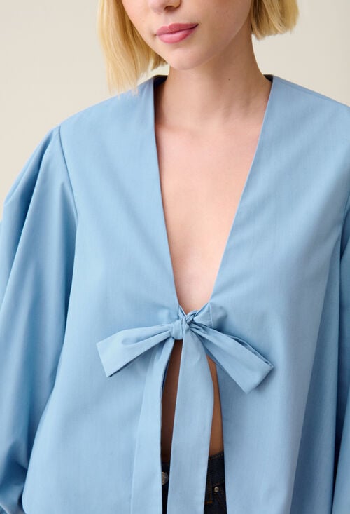 Claudie Blouse Col V à Nouer Pour Femme