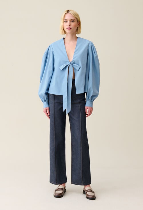 Claudie Blouse Col V à Nouer Pour Femme