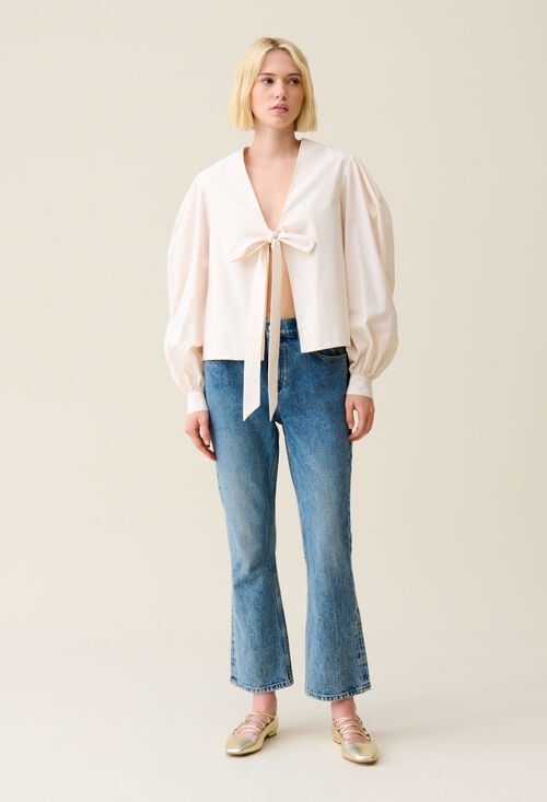 Claudie Blouse Col V à Nouer Pour Femme