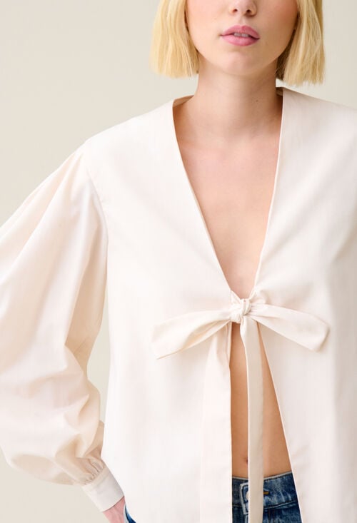 claudie Blouse col V à nouer pour femme