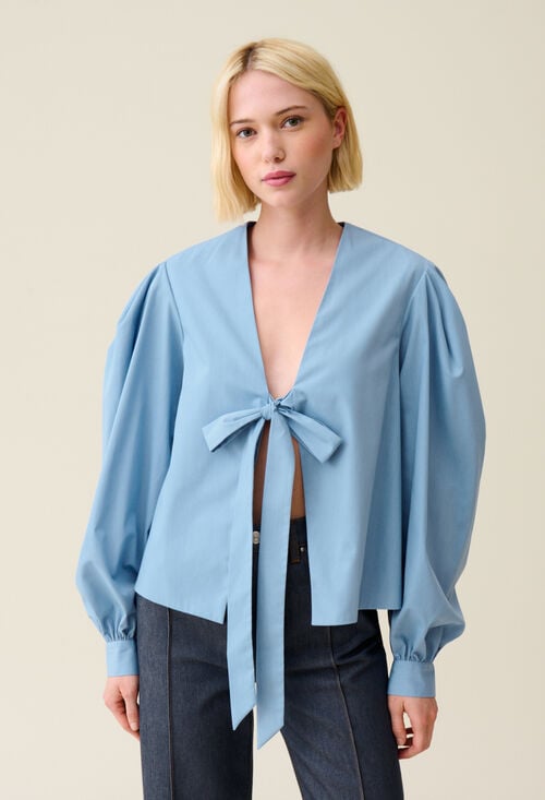 claudie Blouse col V à nouer pour femme