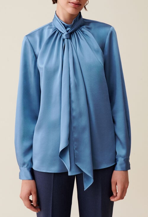 Claudie Blouse Fluide Col Lavallière Pour Femme
