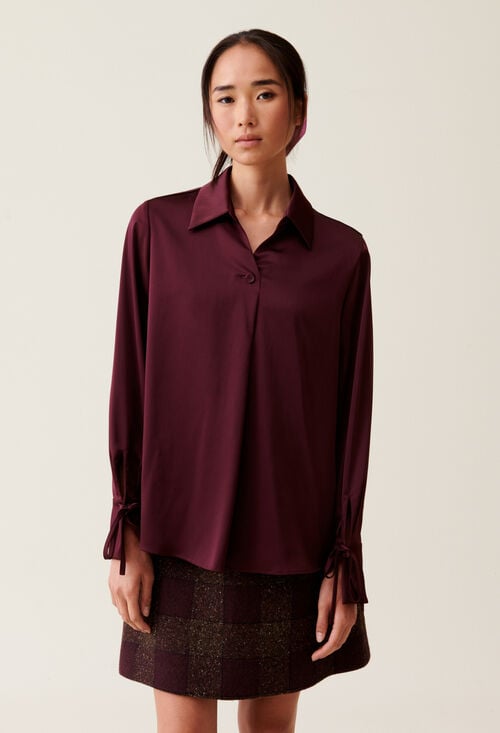 Claudie Blouse Fluide Col Ouvert Pour Femme
