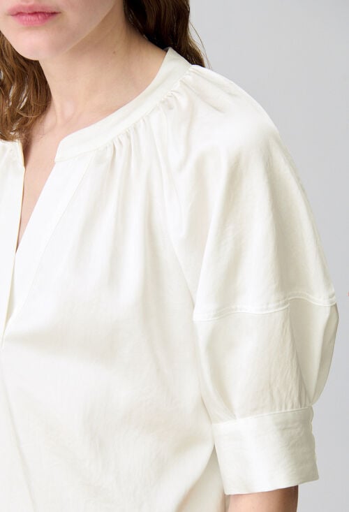 Claudie Blouse Fluide Col Tunisien Pour Femme