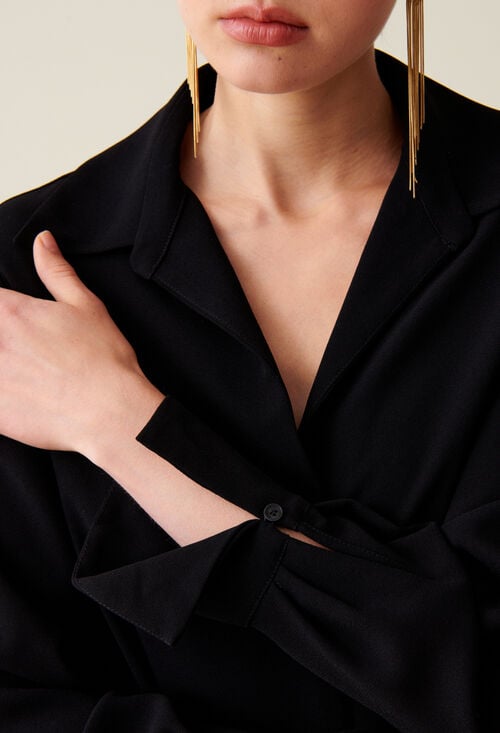 Claudie Blouse Fluide Noire Pour Femme