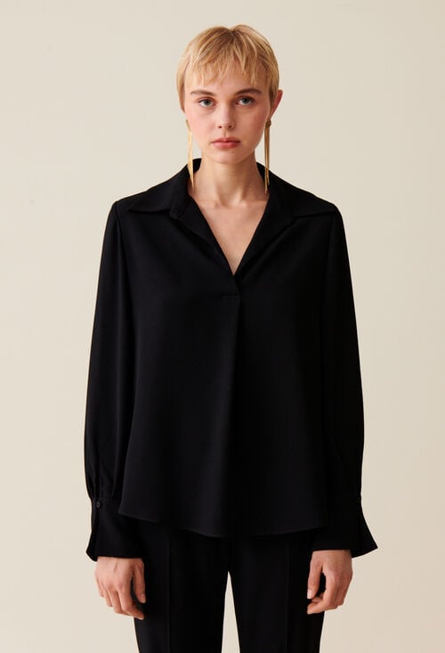 Claudie Blouse Fluide Noire Pour Femme