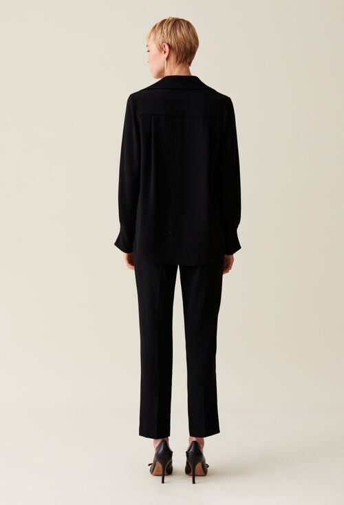 Claudie Blouse Fluide Noire Pour Femme