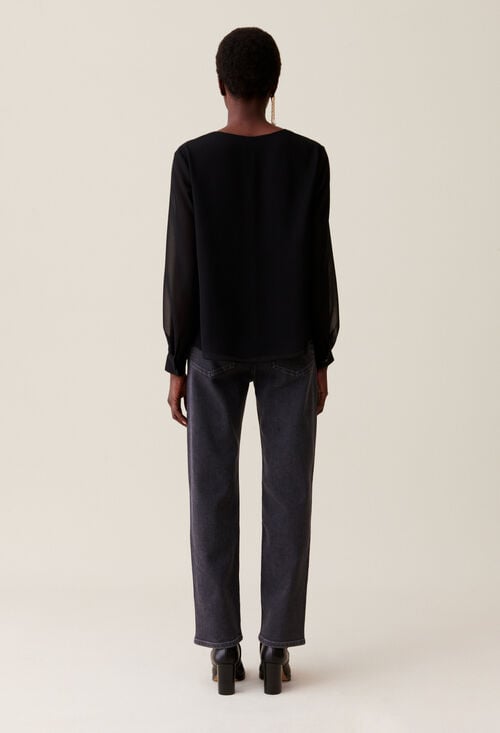 Claudie Blouse Fluide Transparente Pour Femme