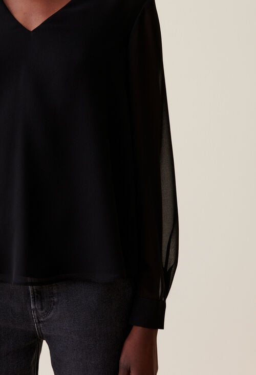 claudie Blouse fluide transparente pour femme