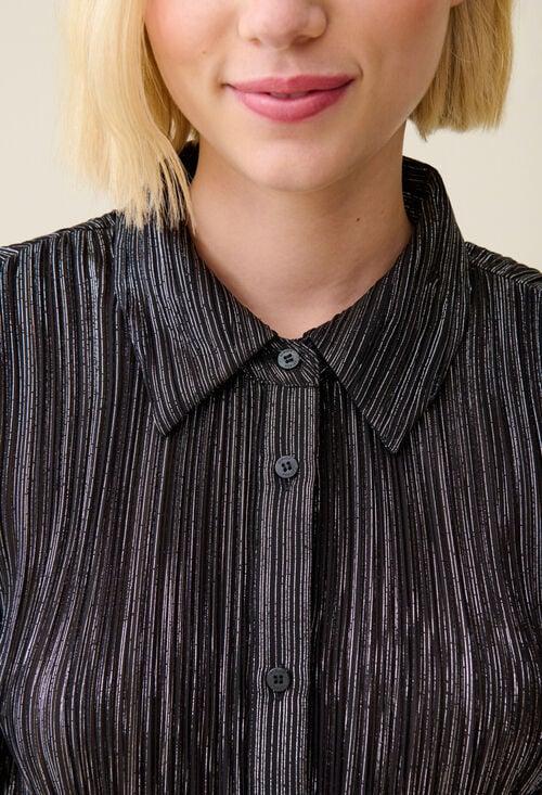 Claudie Blouse Plissée Fluide Argentée Pour Femme