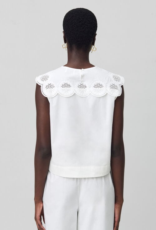 Claudie Blouse Sans Manches Brodée Pour Femme