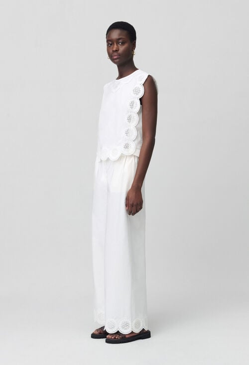 claudie Blouse sans manches brodée pour femme