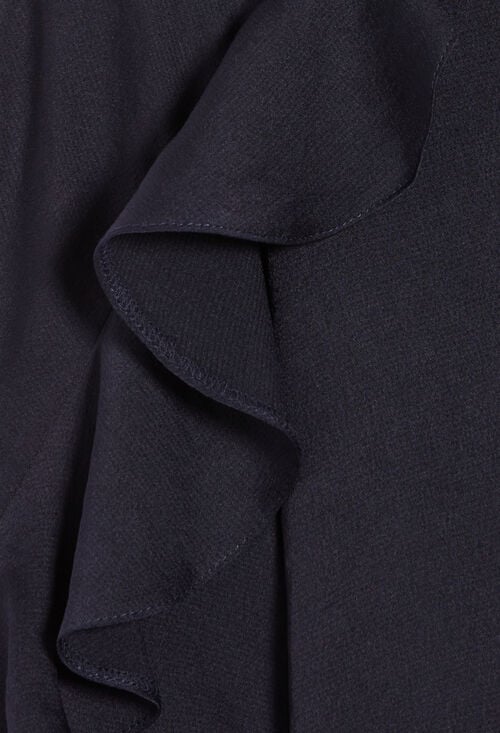 Claudie Blouse Volants Bleu Marine Pour Femme