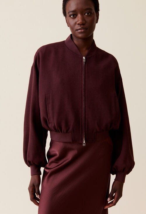 Claudie Bomber Fluide Zippé Pour Femme