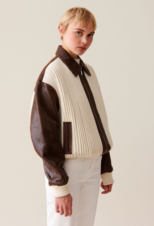 claudie Bombers bimatière marron pour femme