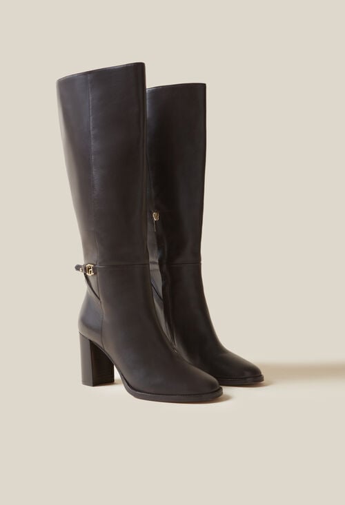 Claudie Bottes Cuir Verni Logo CP Pour Femme