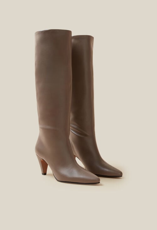 Claudie Bottes Talons Cuir Lisse Pour Femme