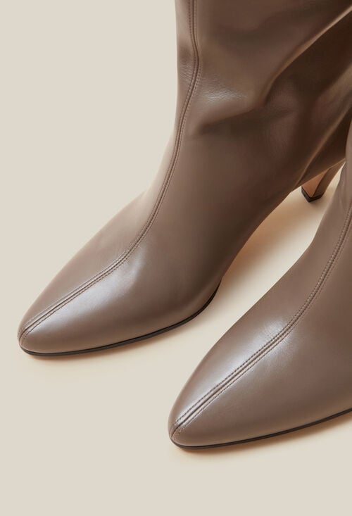 Claudie Bottes Talons Cuir Lisse Pour Femme