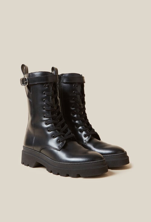 Claudie Bottines Hautes Rangers Cuir Pour Femme
