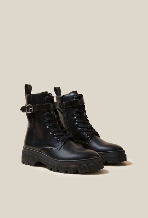 Claudie Bottines Rangers Cuir Pour Femme