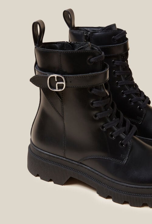 Claudie Bottines Rangers Cuir Pour Femme