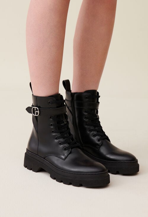 claudie Bottines rangers cuir pour femme