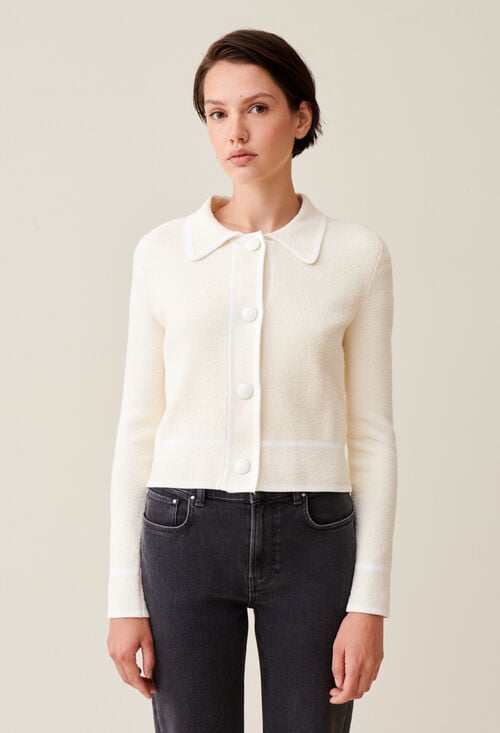 Claudie Cardigan Court Chiné Pour Femme