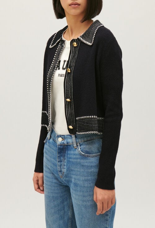 Claudie Cardigan Court Maille Pour Femme