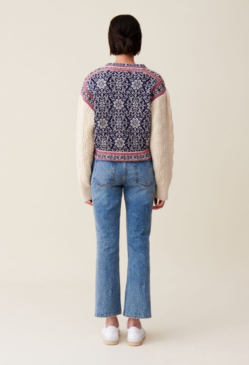 Claudie Cardigan Laine Motif Torsadé Pour Femme