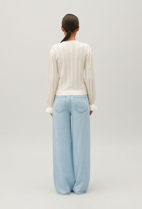 Claudie Cardigan Maille écru Pour Femme