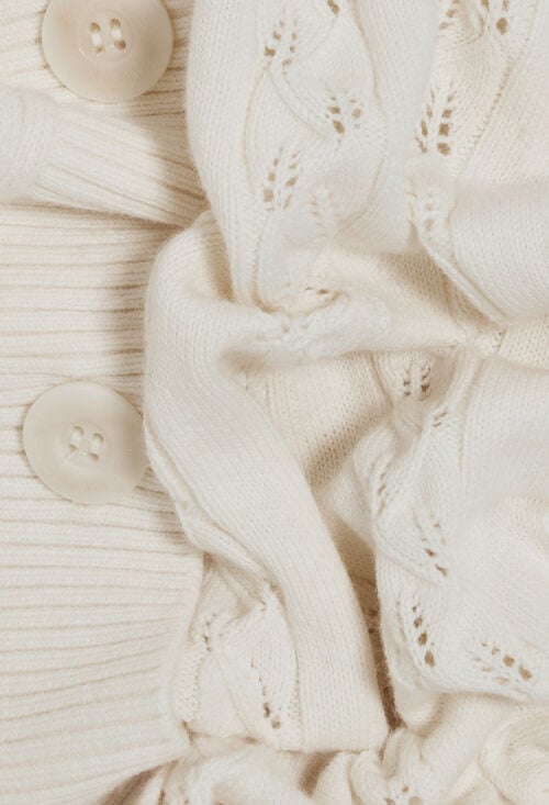 Claudie Cardigan Maille écru Pour Femme