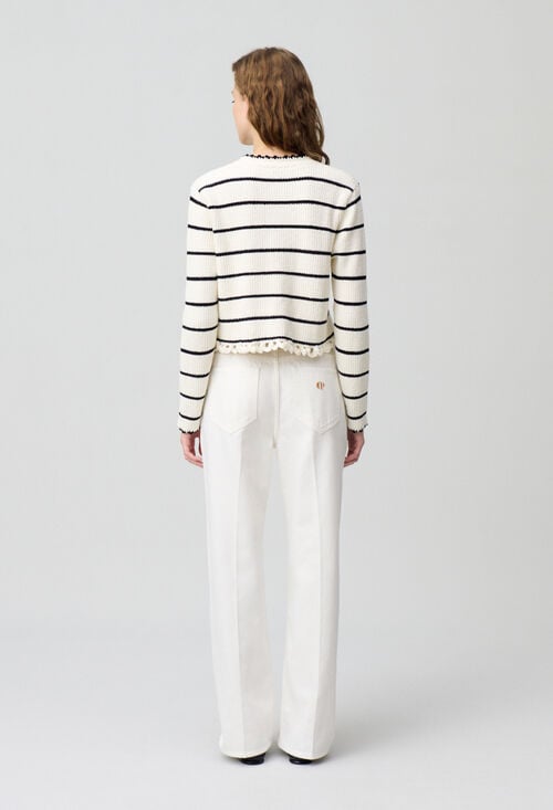 Claudie Cardigan Rayures Maille Fine Pour Femme