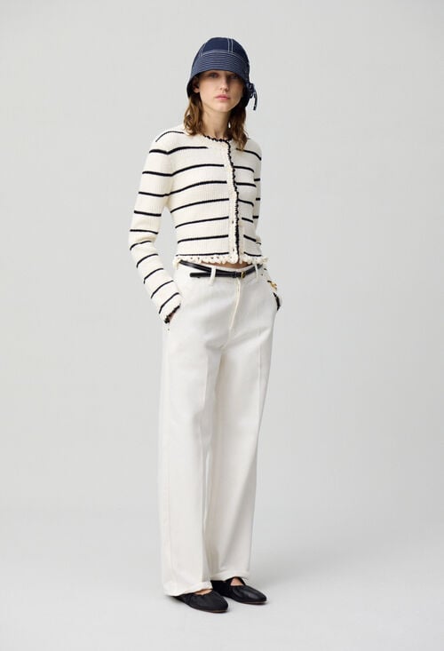 claudie Cardigan rayures maille fine pour femme