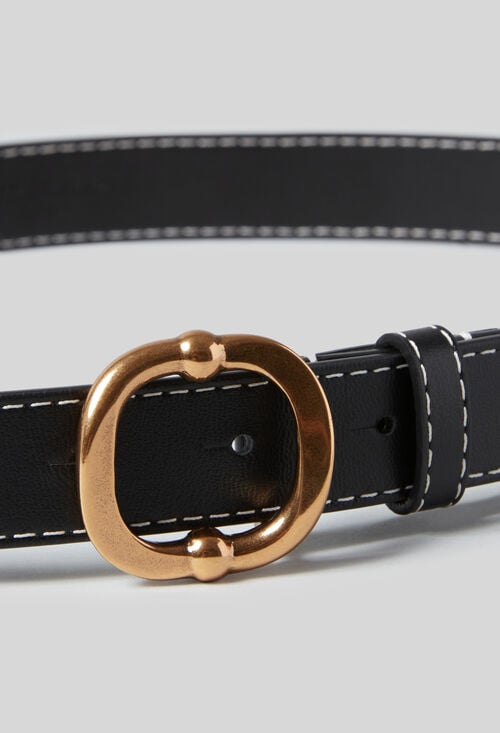 Claudie Ceinture Cuir Boucle Dorée Pour Femme