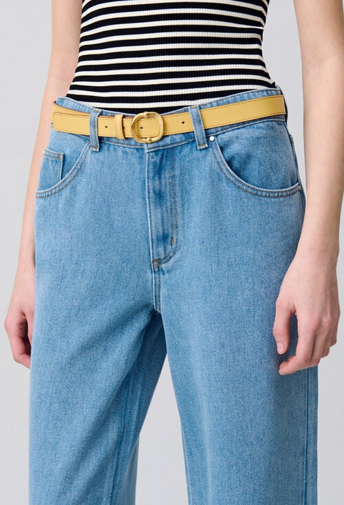 claudie Ceinture cuir boucle dorée pour femme